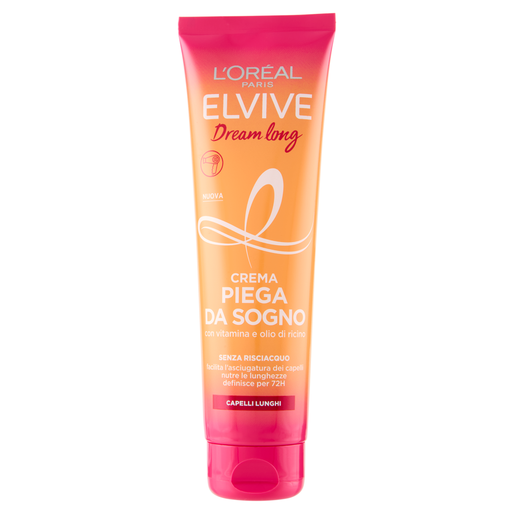 Elvive Dream long Crema Piega da Sogno con vitamina e olio di ricino, per Capelli Lunghi, 150 ml