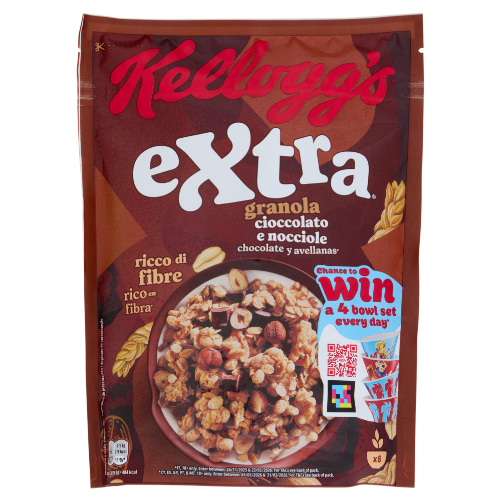 Kellogg's extra granola cioccolato e nocciole 375 g