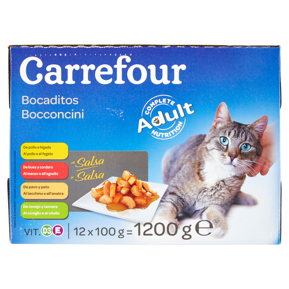 Carrefour Adult Bocconcini in salsa per gatti 12 x 100 g