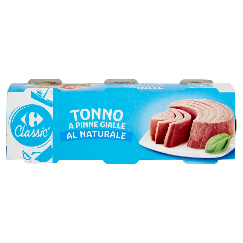 Carrefour Classic Tonno a Pinne Gialle al Naturale 3 x 80 g