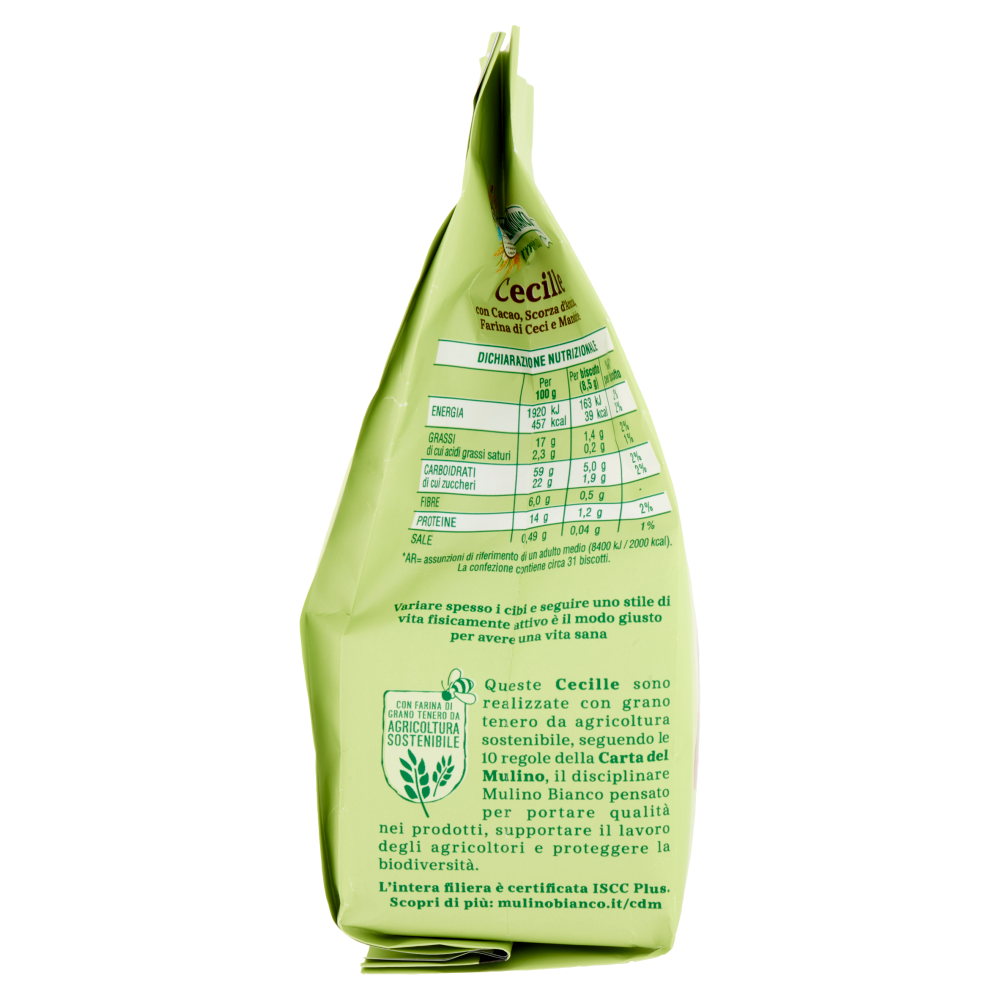 Mulino Bianco Armonia Cecille Biscotti Cacao Farina di Ceci Scorza Arancia Fonte Proteine 270g