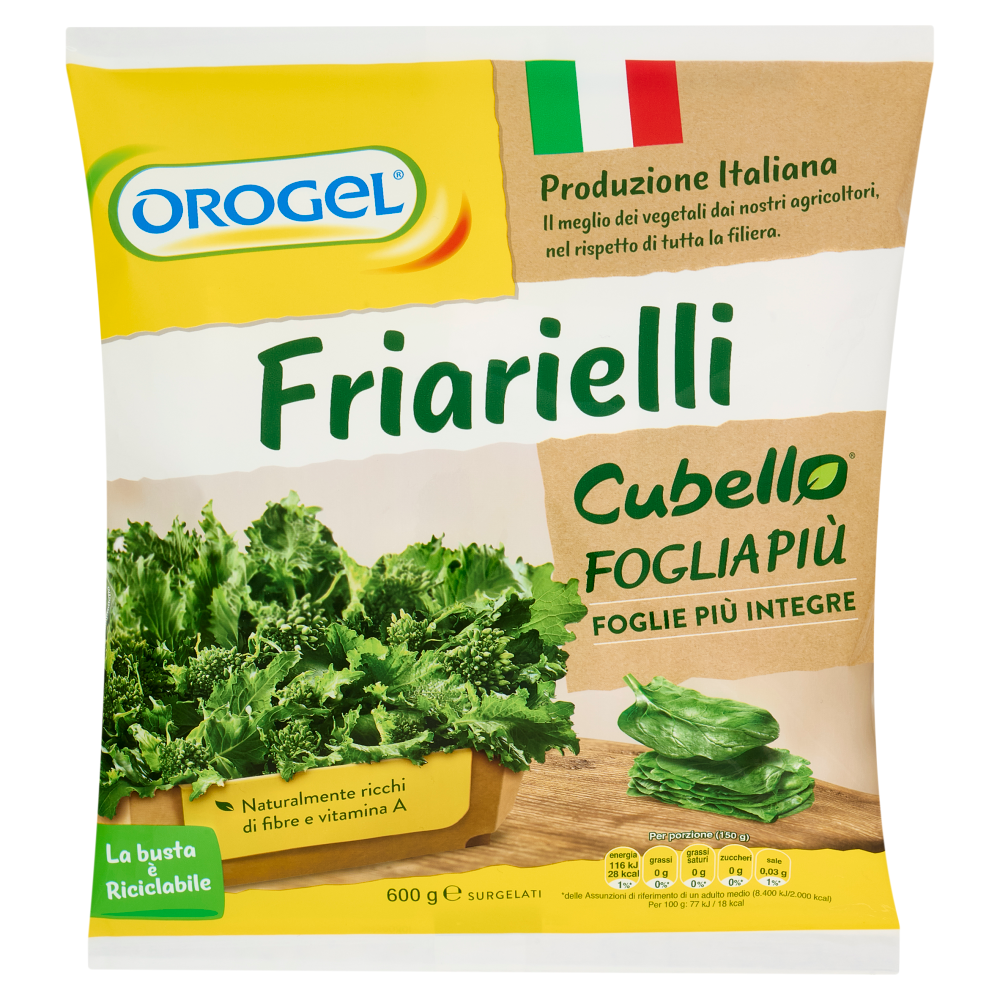 Orogel Cubello Friarielli Foglia Più Surgelati 600 g
