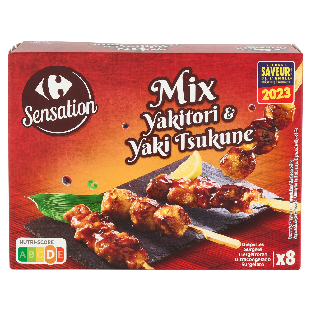 Carrefour Sensation Mix Yakitori & Yaki Tsukune Surgelato x8 200 g