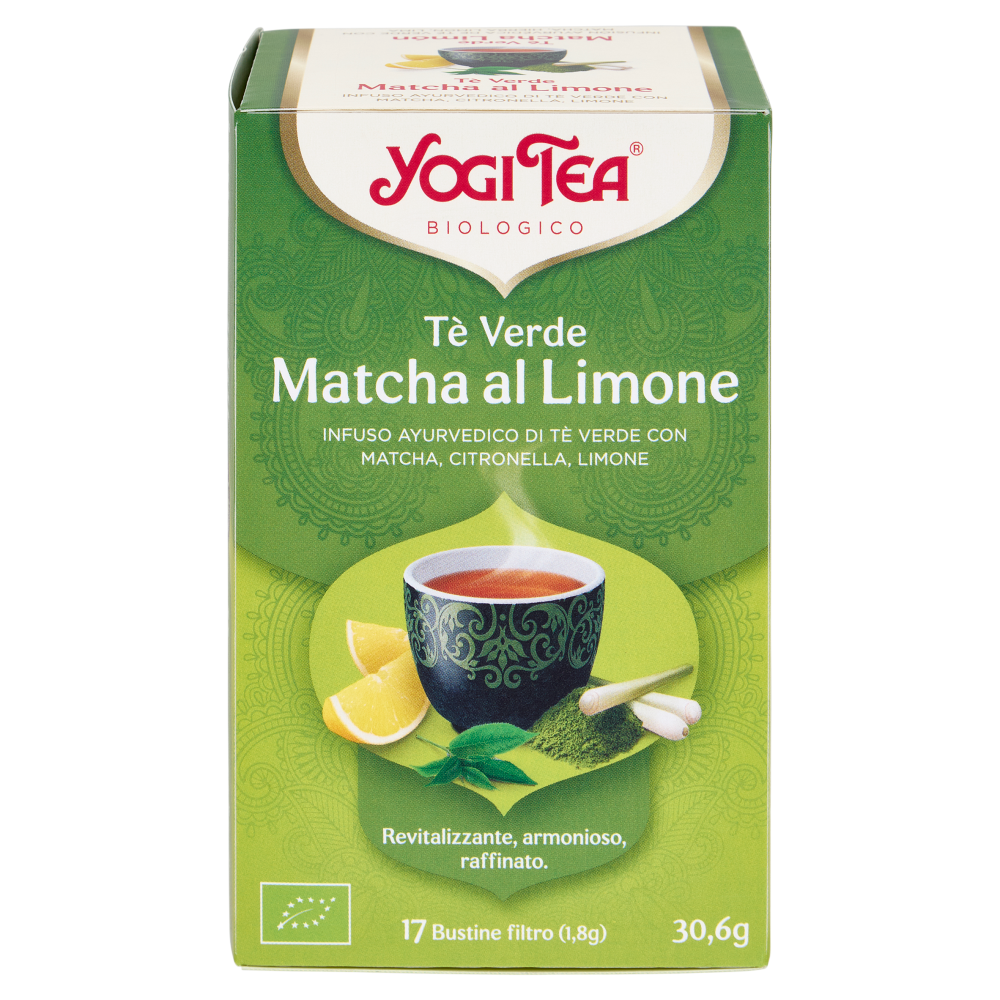 Yogi Tea T&egrave; Verde Matcha Bio infuso ayurvedico di t&egrave; verde con matcha, citronella e limone - 30,6g