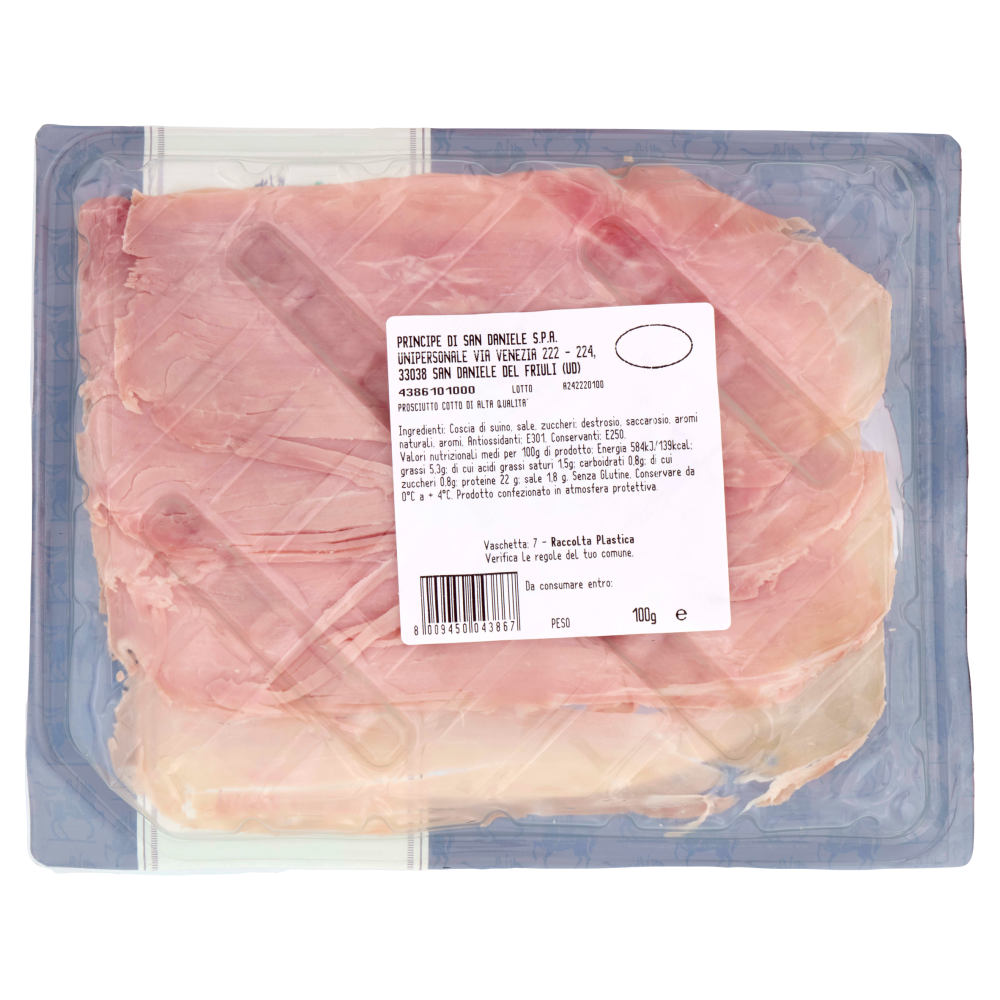 Principe Prosciutto Cotto di Alta Qualit&agrave; 100 g
