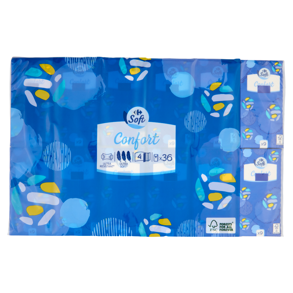 Carrefour Confort Fazzoletti bianchi 36 pz