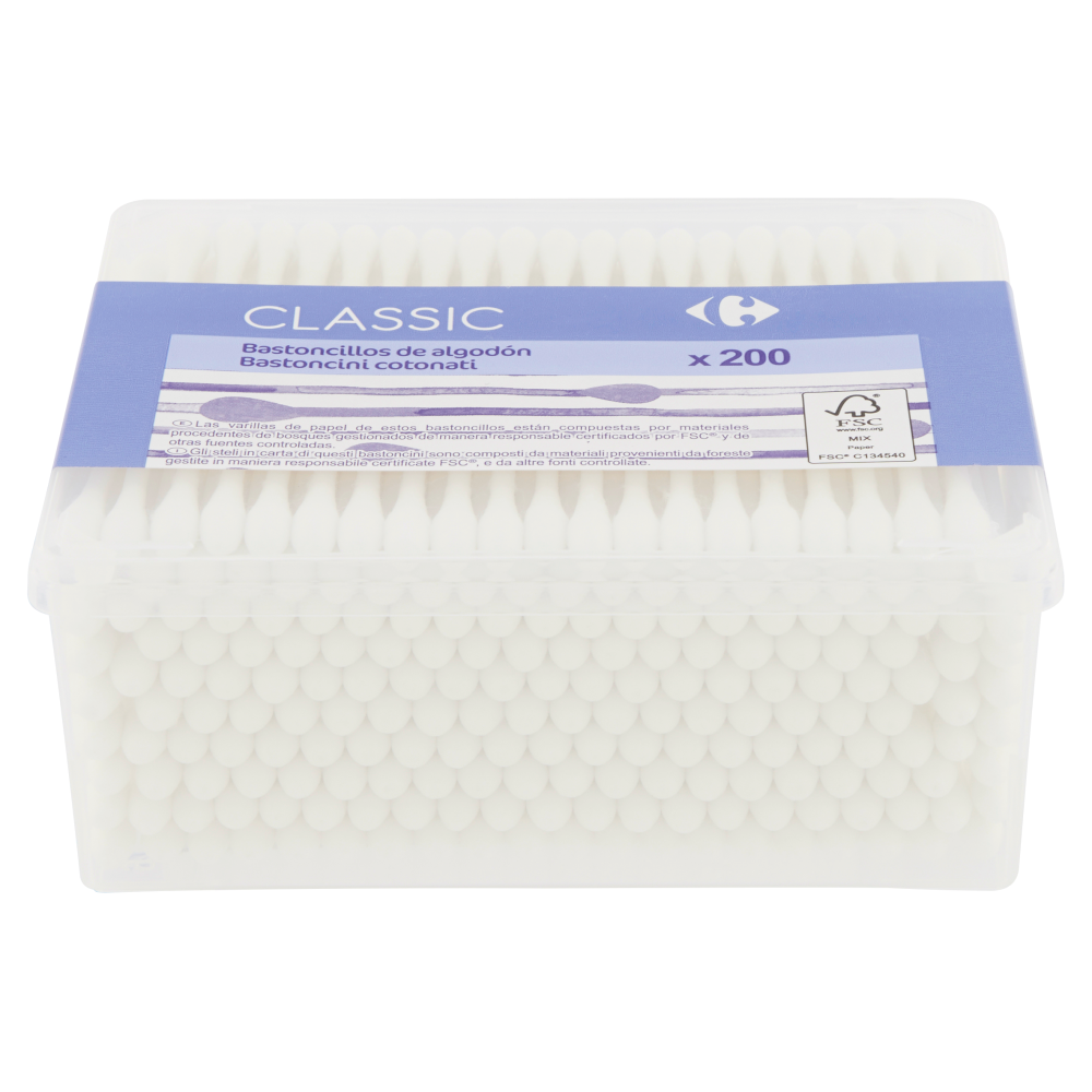 Carrefour Classic Bastoncini cotonati 200 pz