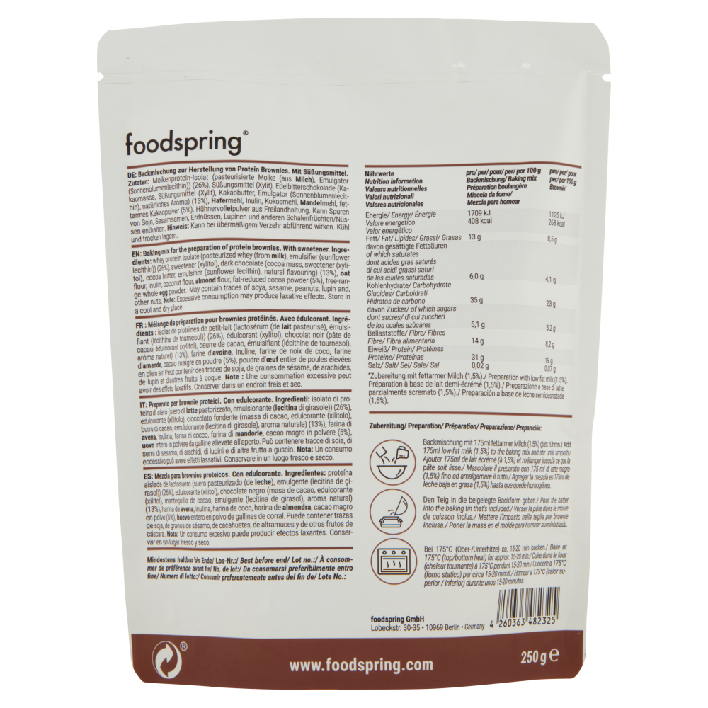 foodspring Protein Brownie Baking Mix 250 g