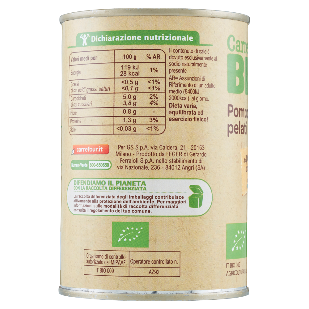 Carrefour Bio Pomodori pelati 400 g