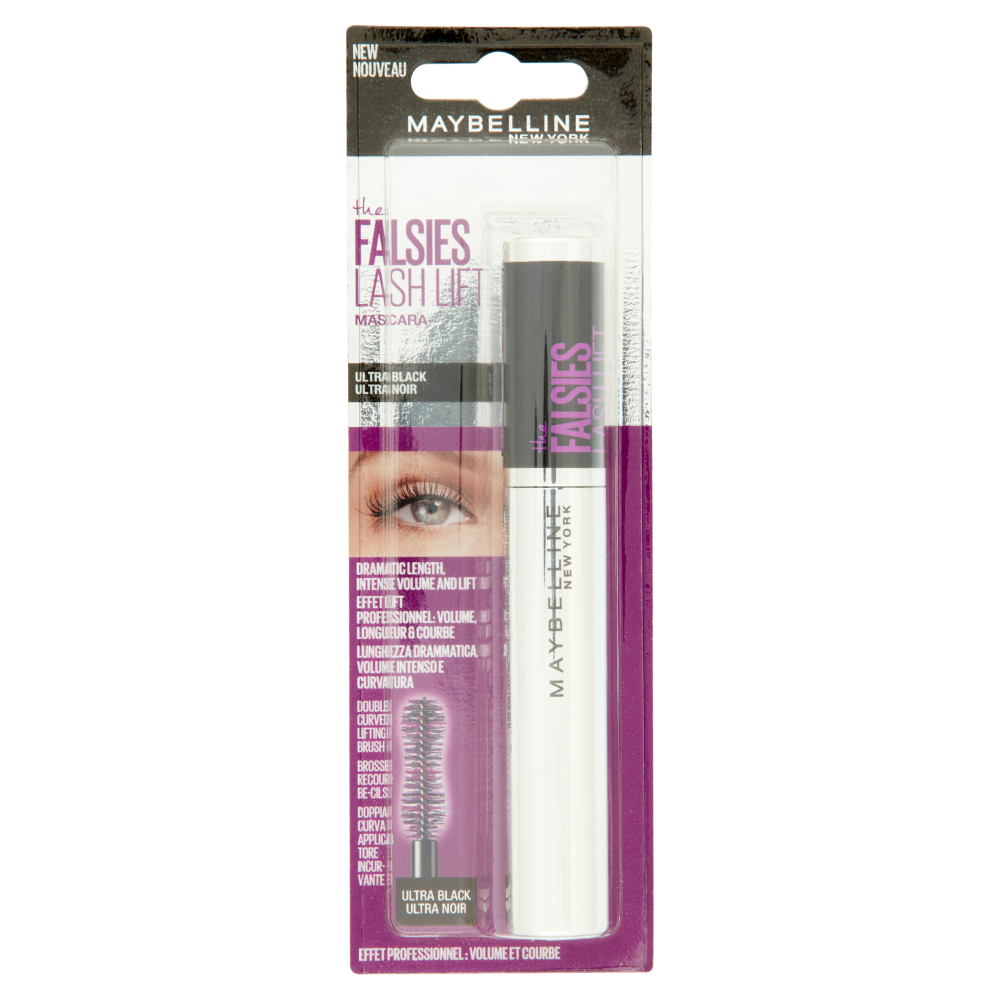 Maybelline New York Mascara Falsies Lash Lift, Effetto laminazione delle ciglia, Extra Nero
