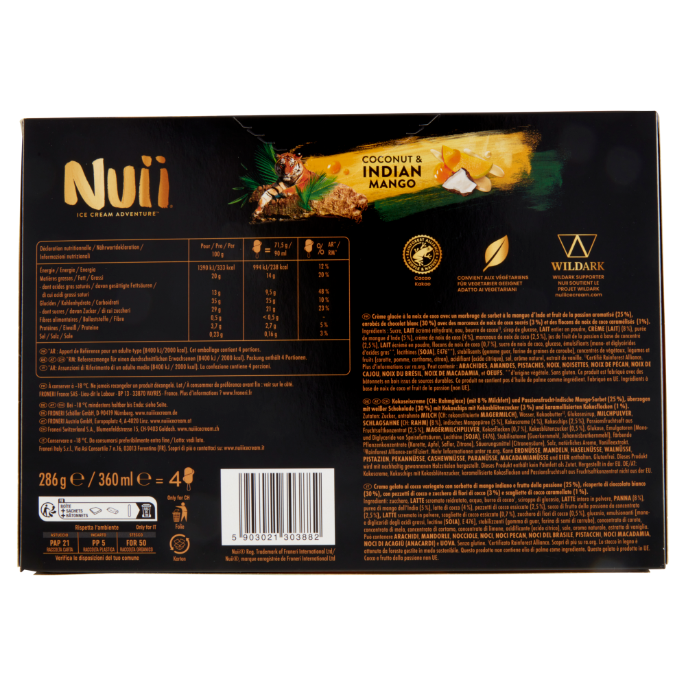 NUII Cocco e Mango Indiano 4 x 71,5 g