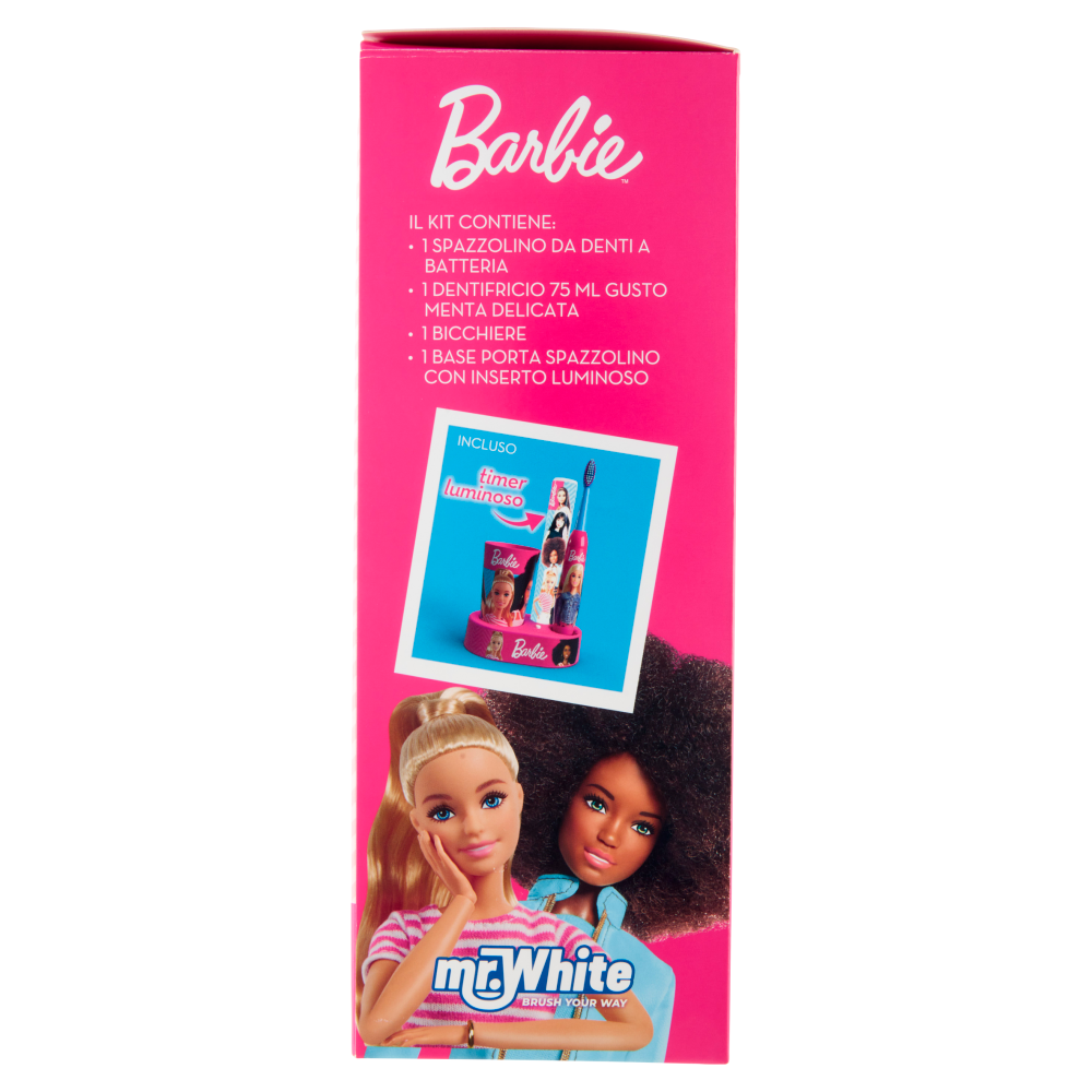 Mr. White Oral Care Kit con Timer Luminoso Barbie