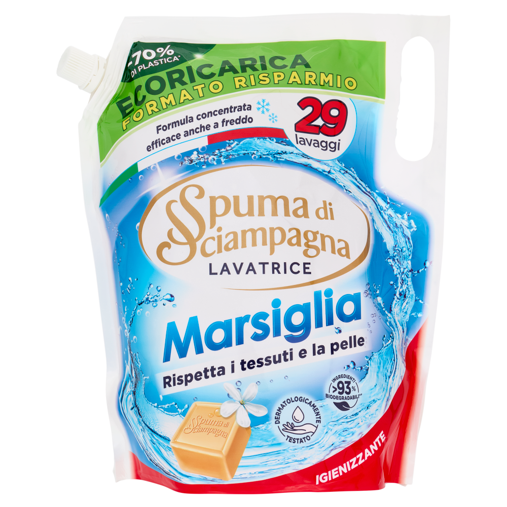 Spuma di Sciampagna Lavatrice Marsiglia Ecoricarica 1305 ml