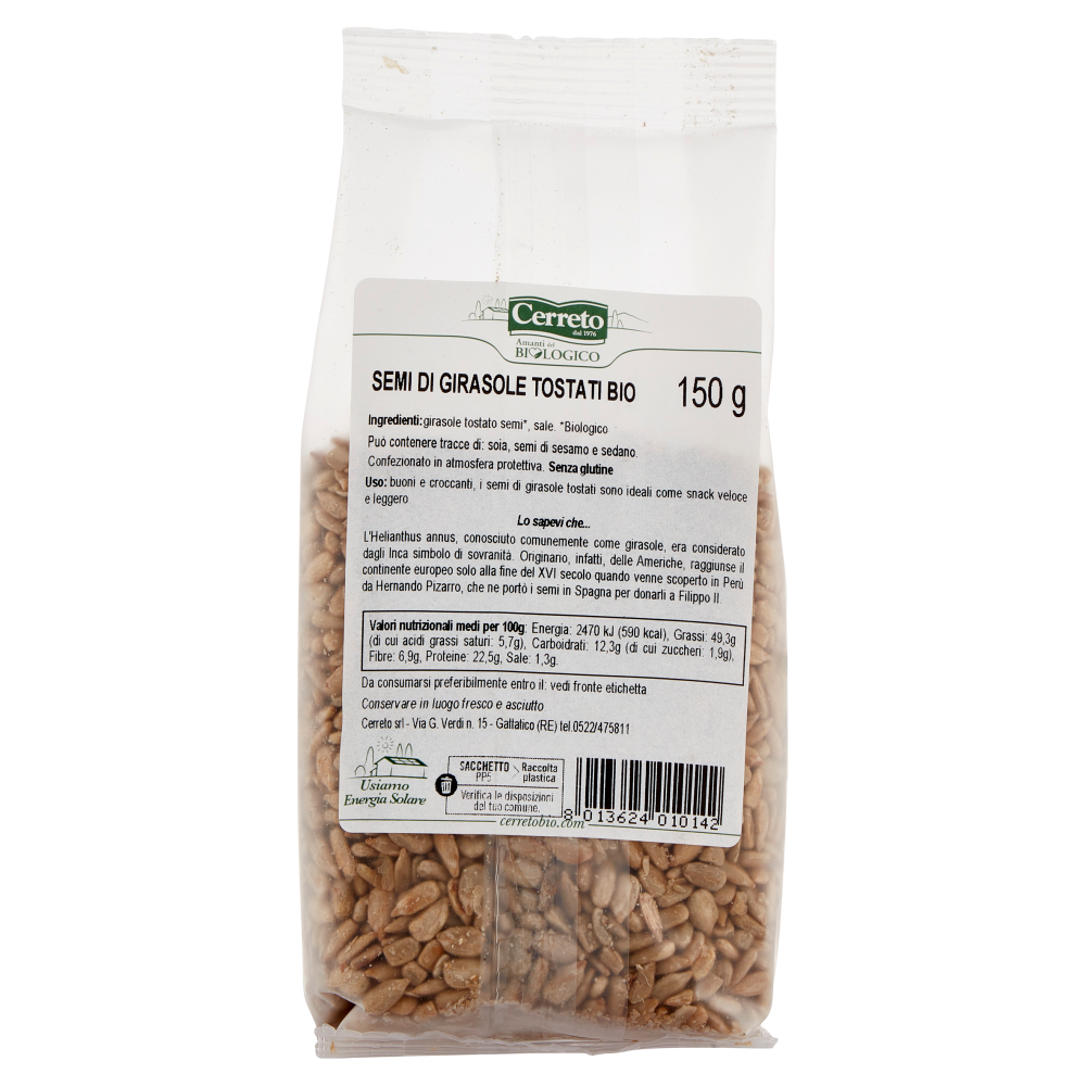 Cerreto i Semi Tostati Semi di Girasole Tostati Bio 150 g