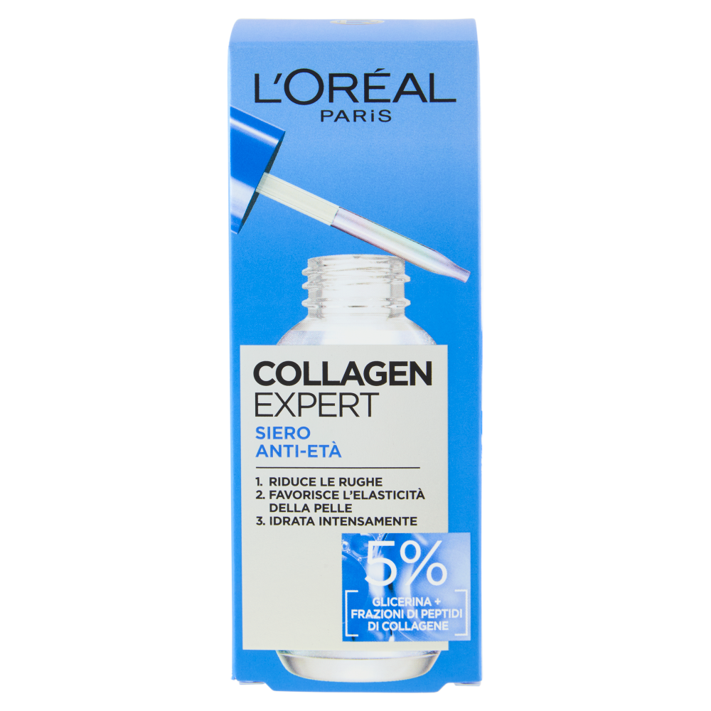 L'Or&eacute;al Paris Collagen Expert Siero Anti-Et&agrave; 5% Glicerina + Peptidi di collagene, 30 ml