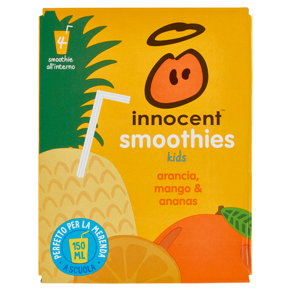 innocent smoothies kids arancia, mango & ananas 4 x 150 ml