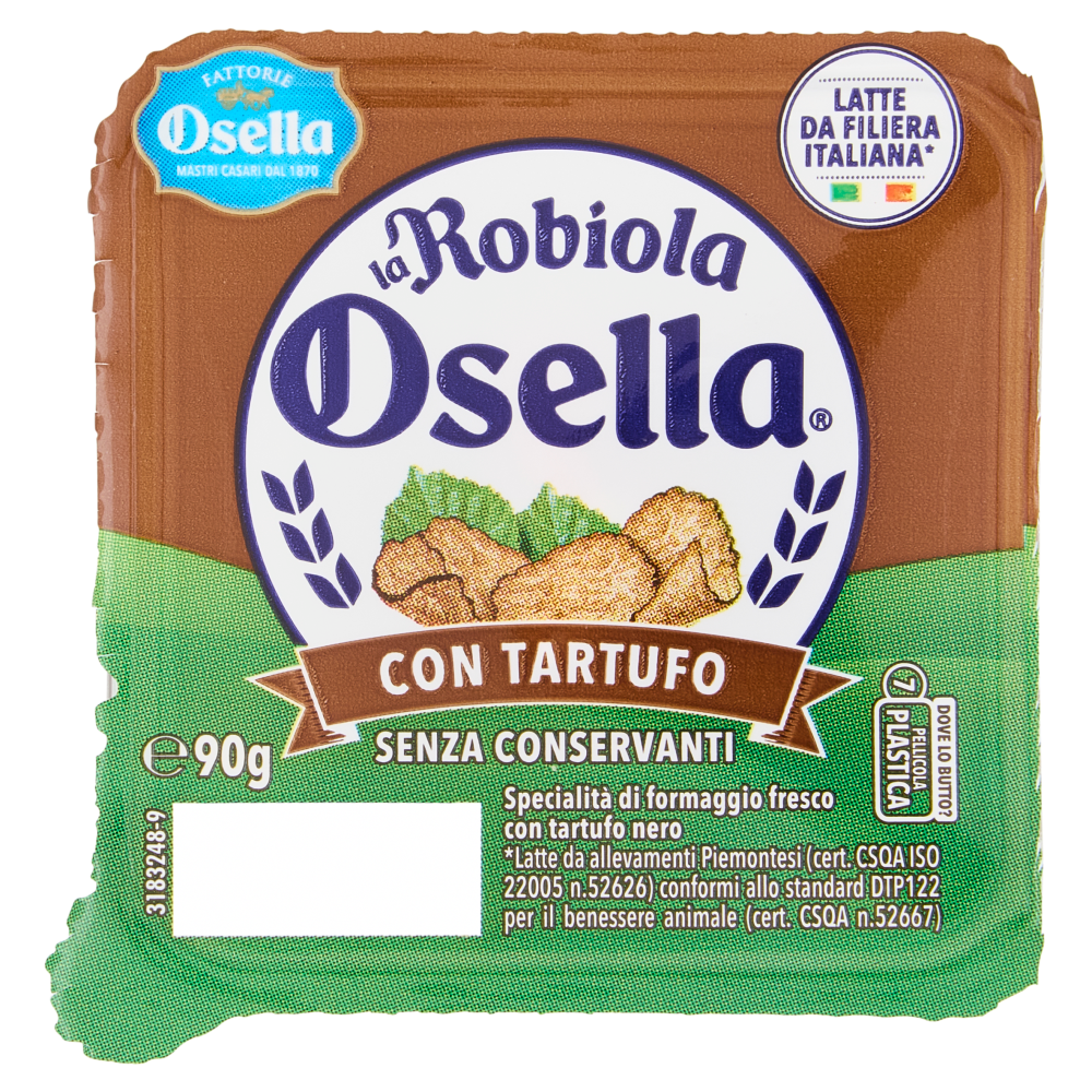 Fattorie Osella la Robiola Osella specialità di formaggio fresco con Tartufo­ 90 g