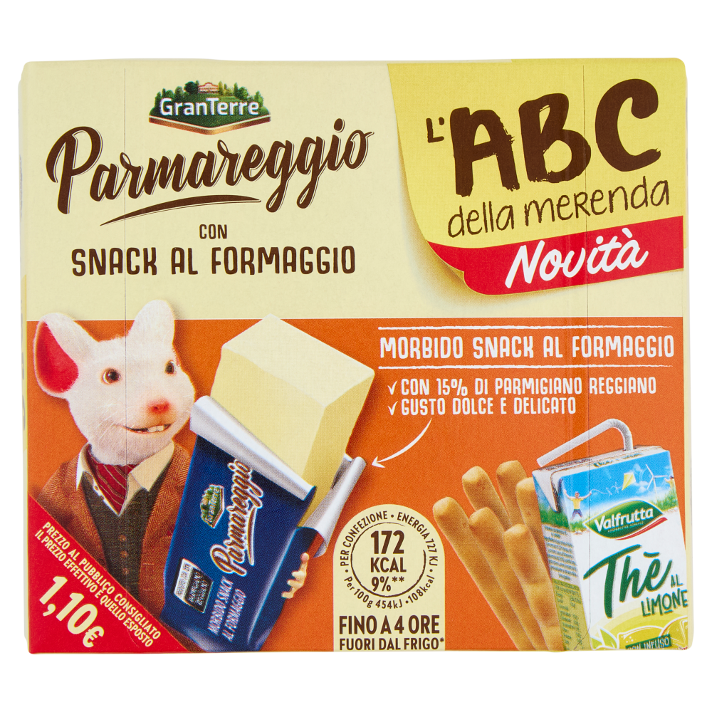 Parmareggio l'ABC della merenda con Snack al Formaggio