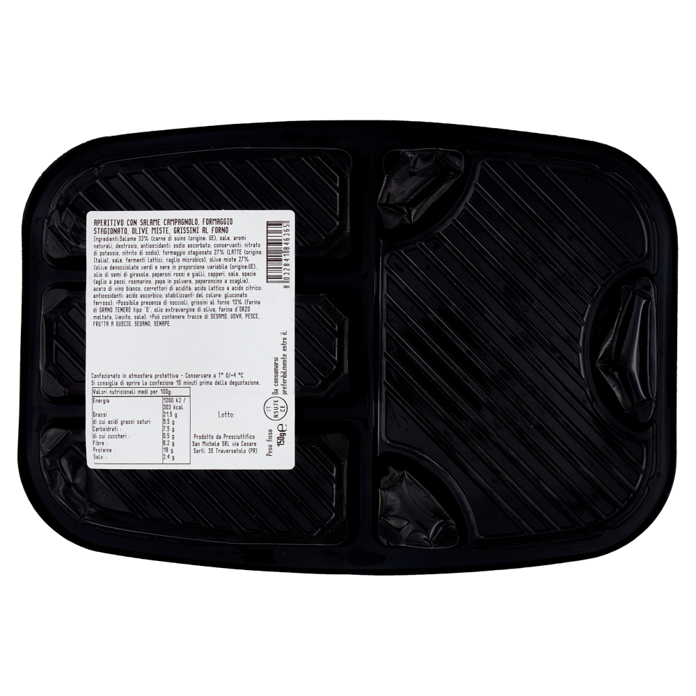Terre Ducali Aperitiamo Salame contadino - Formaggio - Grissini - Olive 150 g