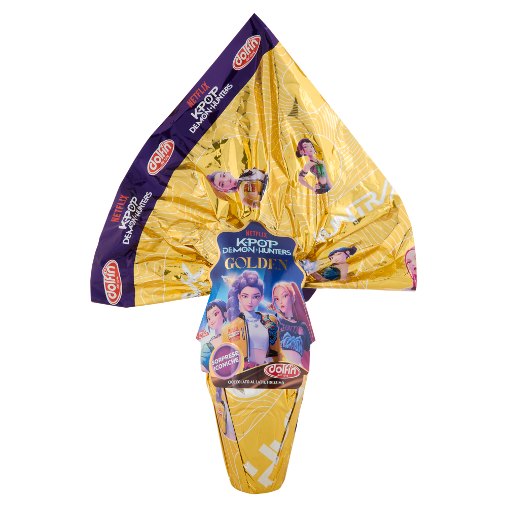 dolfin Uovo di Cioccolato al Latte Finissimo KPop Demon Hunters Golden 250 g