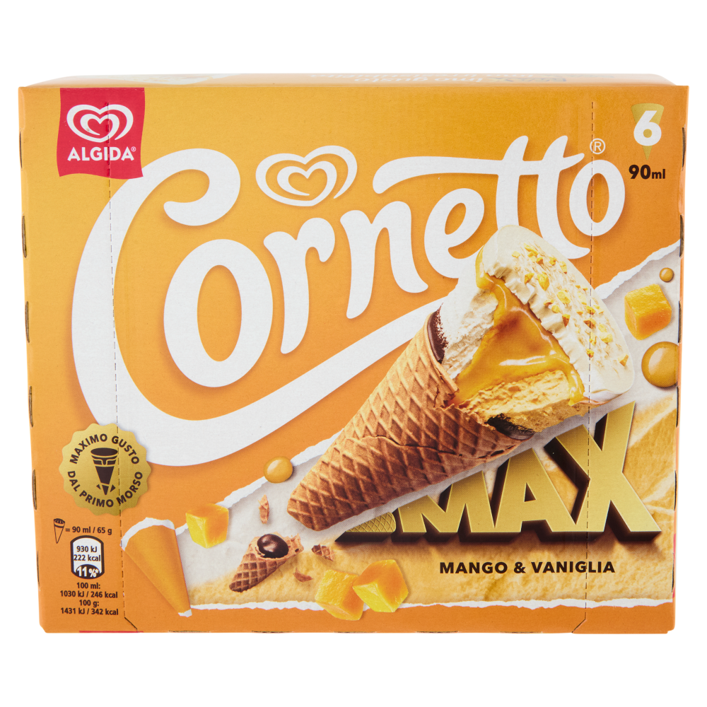 Cornetto Max Mango & Vaniglia 6 x 65 g