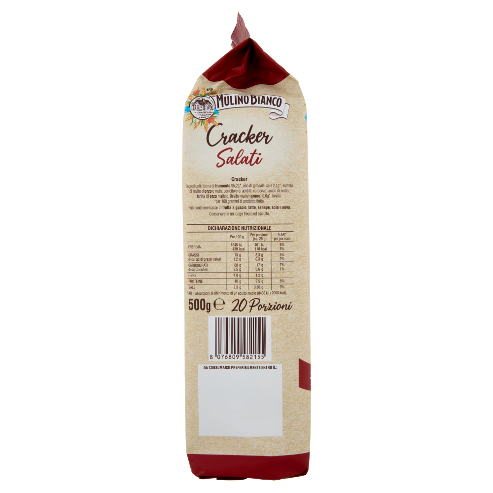 Mulino Bianco Cracker Salati con Farina Sostenibile 500g