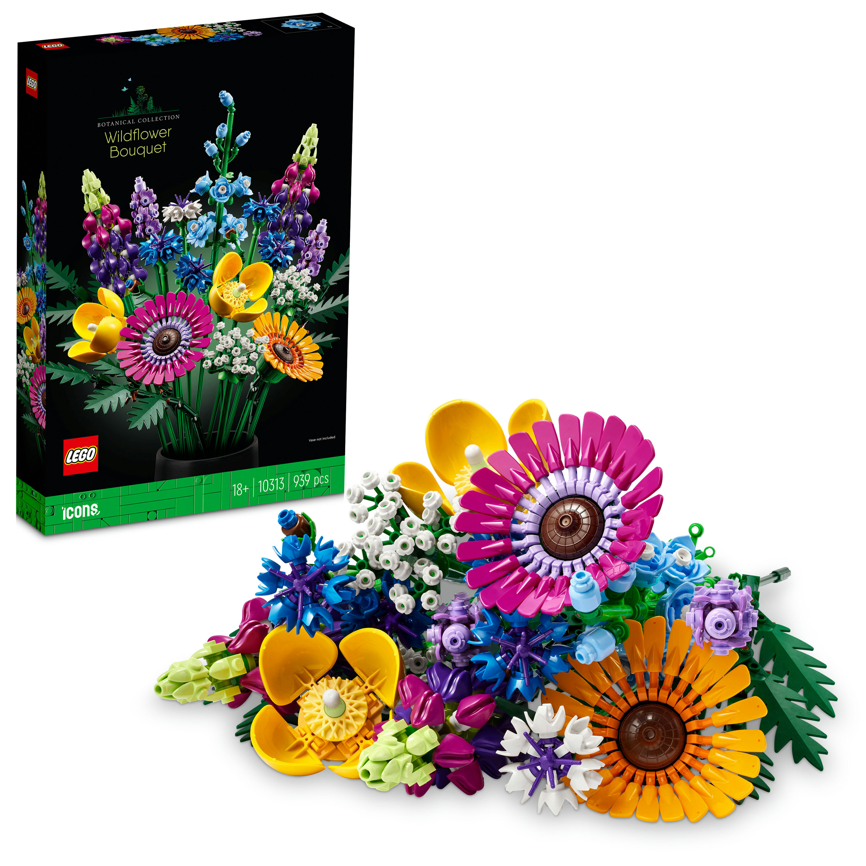 LEGO Botanicals 10313 Bouquet Fiori Selvatici Finti con Papaveri e Lavanda Artificiali, Regalo Adulti da Collezione Botanica