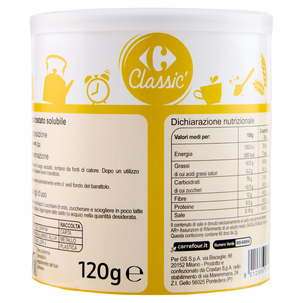 Carrefour Classic Orzo Solubile 120 g