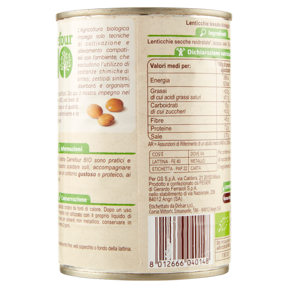 Carrefour Bio Lenticchie 400 g