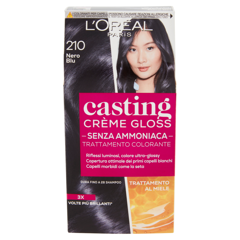 L'Oréal Paris Tinta Capelli Casting Creme Gloss, Senza Ammoniaca, 210 Nero Blu
