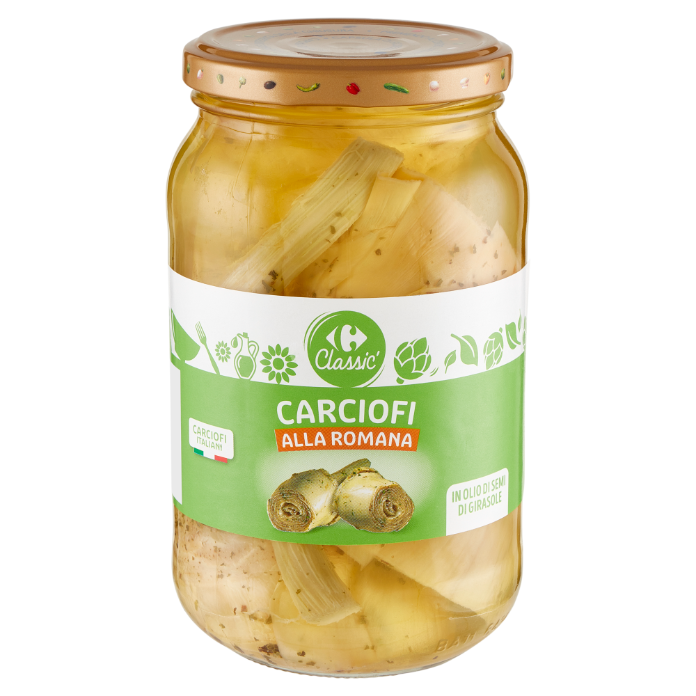 Carrefour Classic Carciofi alla Romana in Olio di Semi di Girasole 530 g