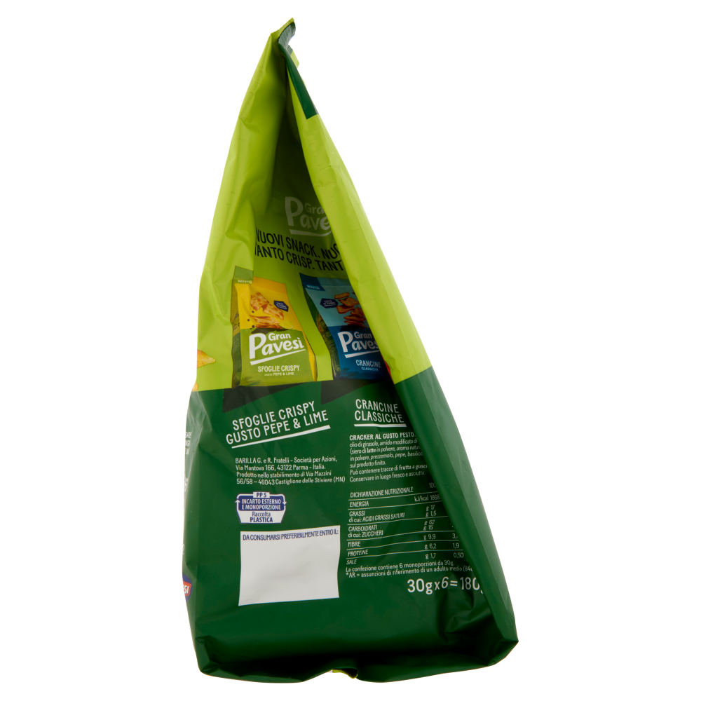 Gran Pavesi Sfogline Gusto Pesto Snack Cotte al Forno 6 Pacchetti 180g