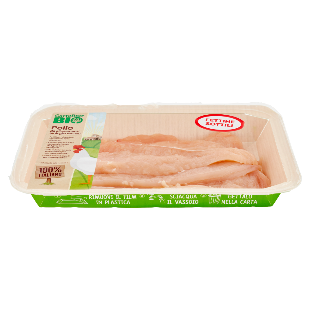 Carrefour Bio Fettine Sottili di Petto Pollo Bio