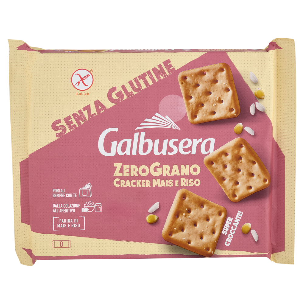 Galbusera ZeroGrano Cracker Mais e Riso Senza Glutine 8 x 40 g