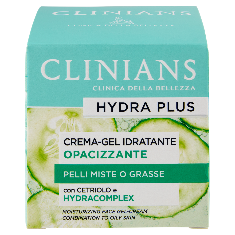 Clinians Hydra Plus Crema Gel Idratante Opacizzante Pelli Miste o Grasse 50 mL