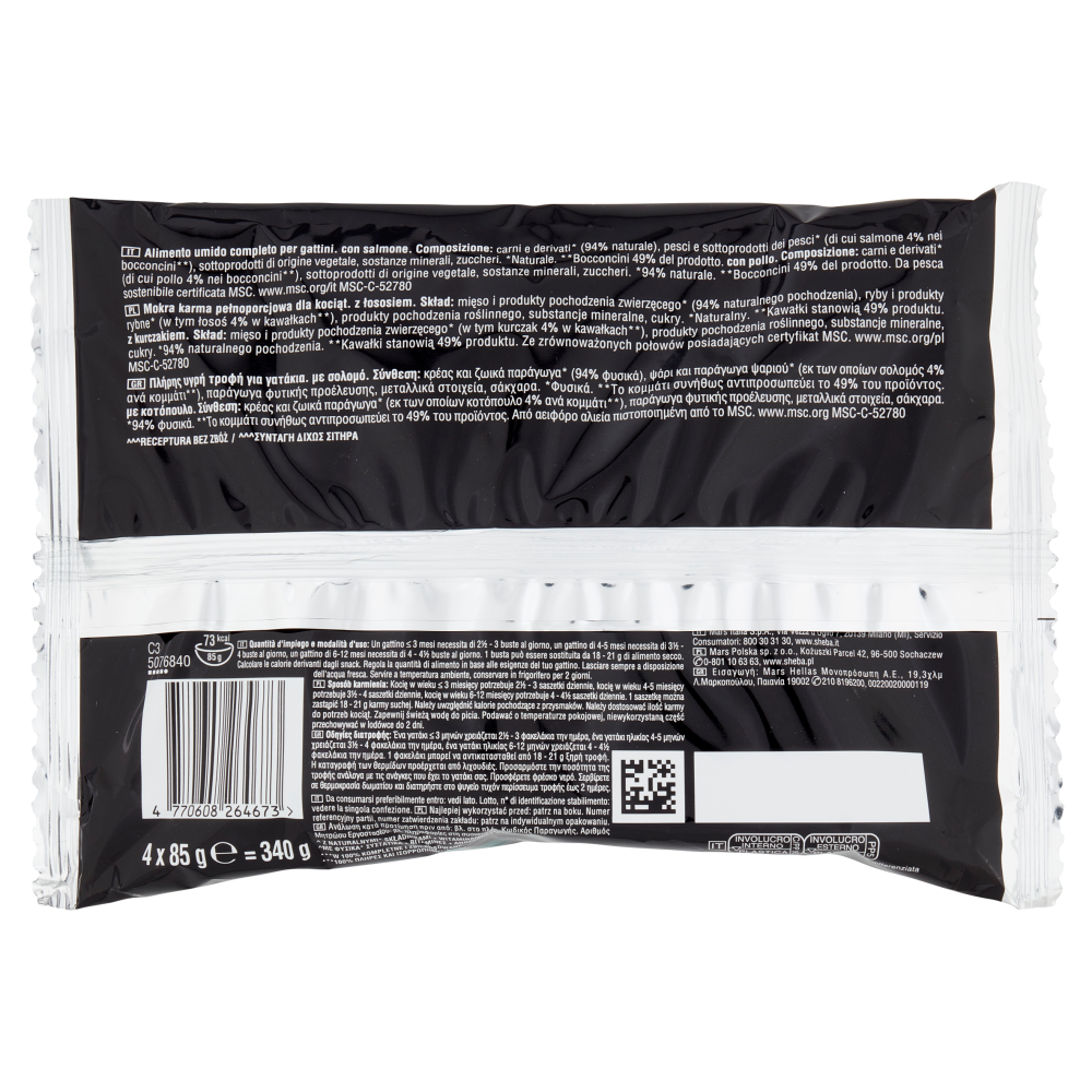 Sheba Kitten in salsa cibo umido gatto gattino Selezione Assortita 4x85g