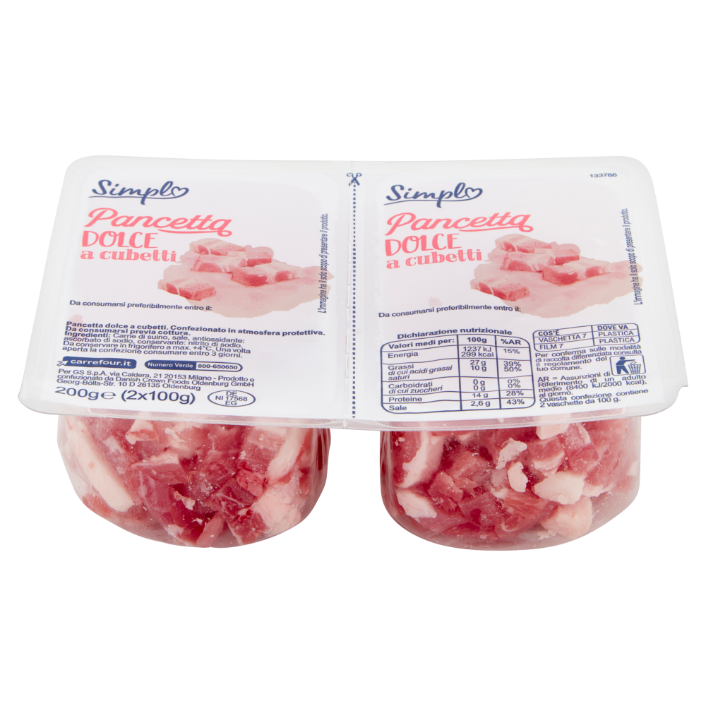 Simpl Pancetta Dolce a cubetti 2 x 100 g