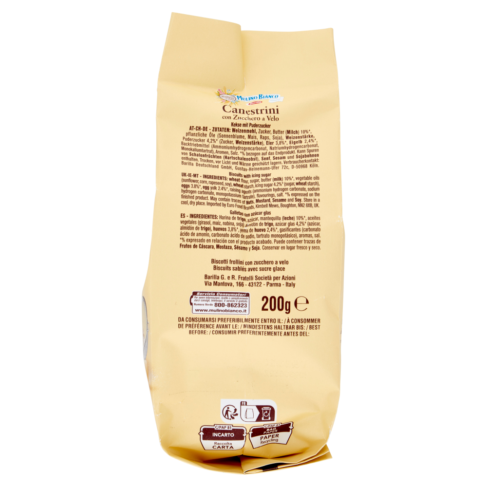 Mulino Bianco Canestrini Biscotti con Zucchero a Velo 200g