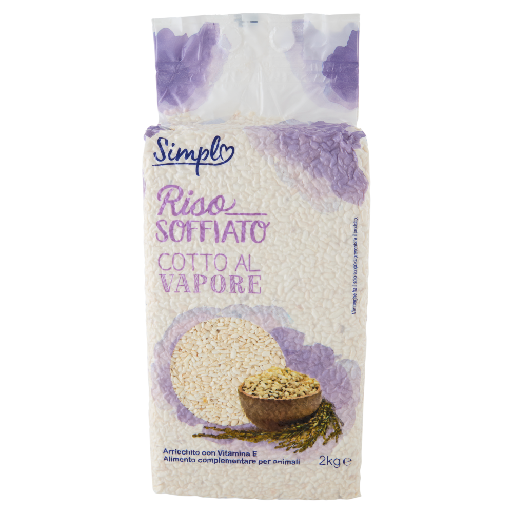 Simpl Riso Soffiato Cotto per animali 2 kg