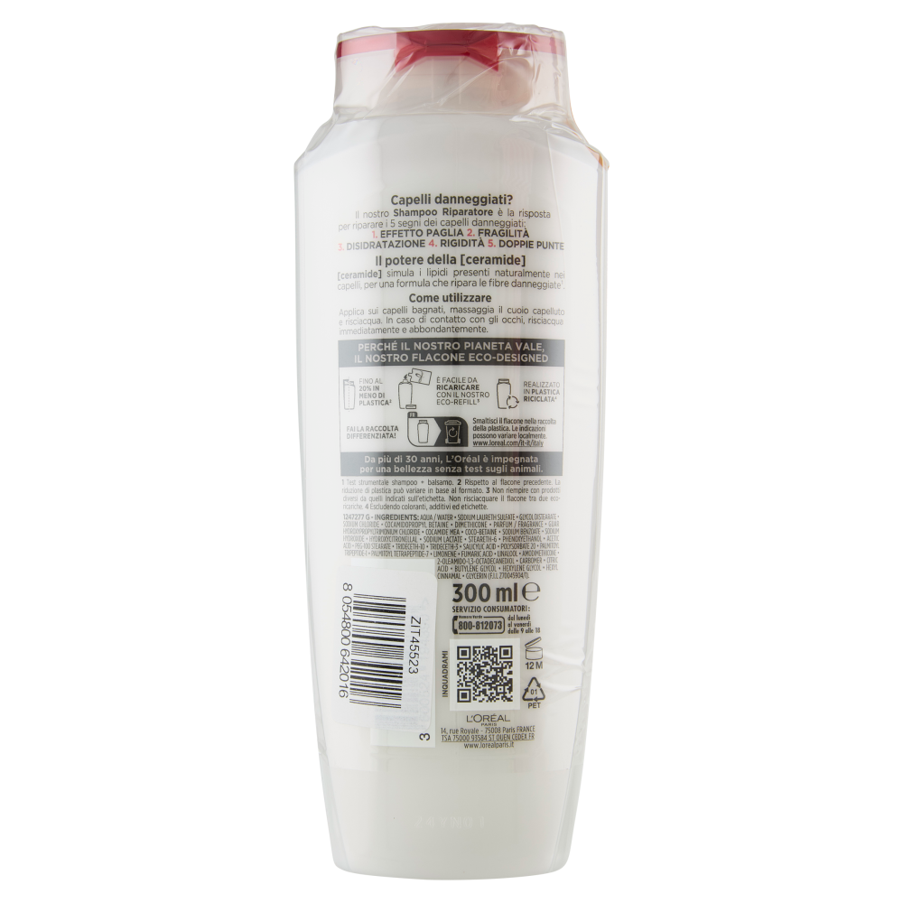 Elvive Total Repair 5 Shampoo Riparatore, per Capelli Danneggiati, 2 x 300 ml