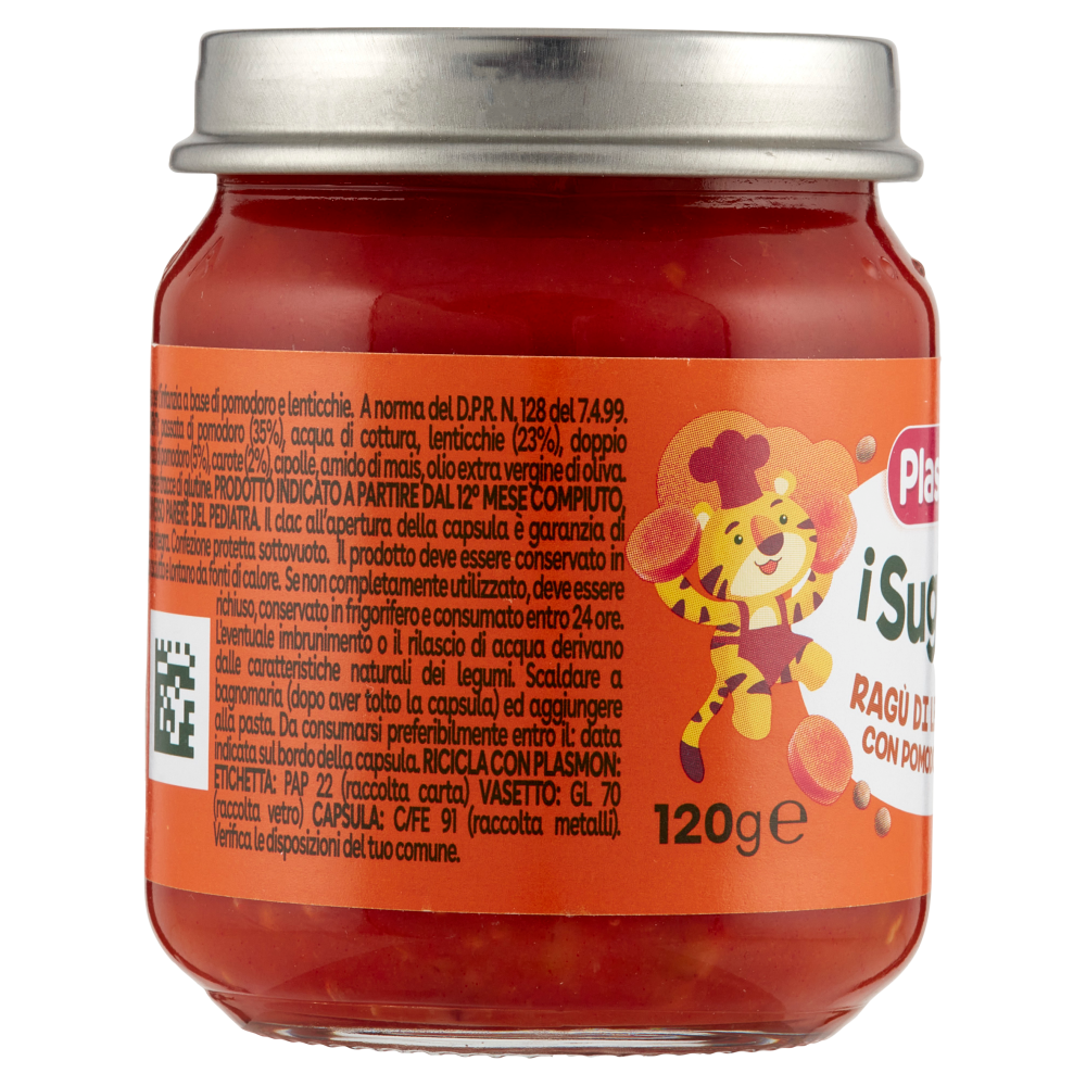 Plasmon i Sughetti Ragù di Lenticchie con Pomodoro e Carote 120 g