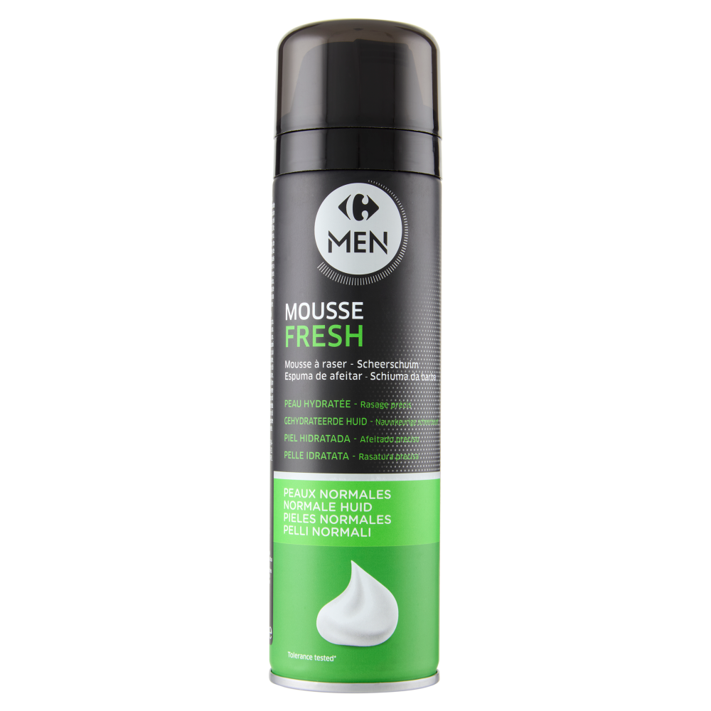 Carrefour Men Mousse Fresh Schiuma da barba Pelli Normali 250 ml
