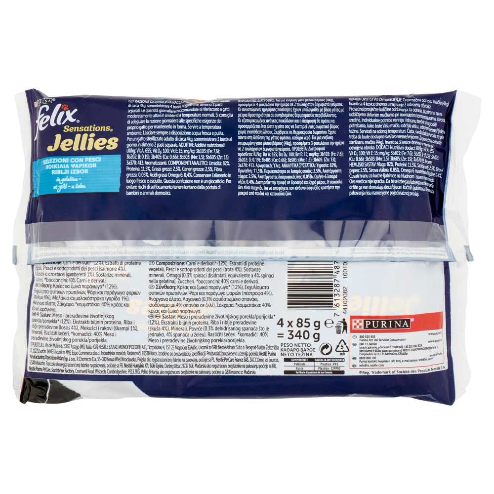 FELIX Sensations Jellies Selezioni con Pesci in gelatina (Salmone & Trota) 4 x 85 g