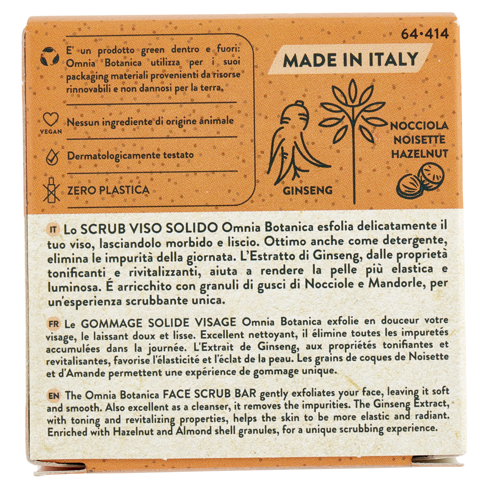 Omnia Botanica Scrub Viso Solido Ginseng & Nocciola 50 g