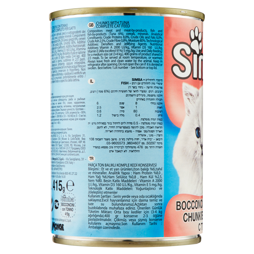 Simba Bocconcini con Tonno 415 g