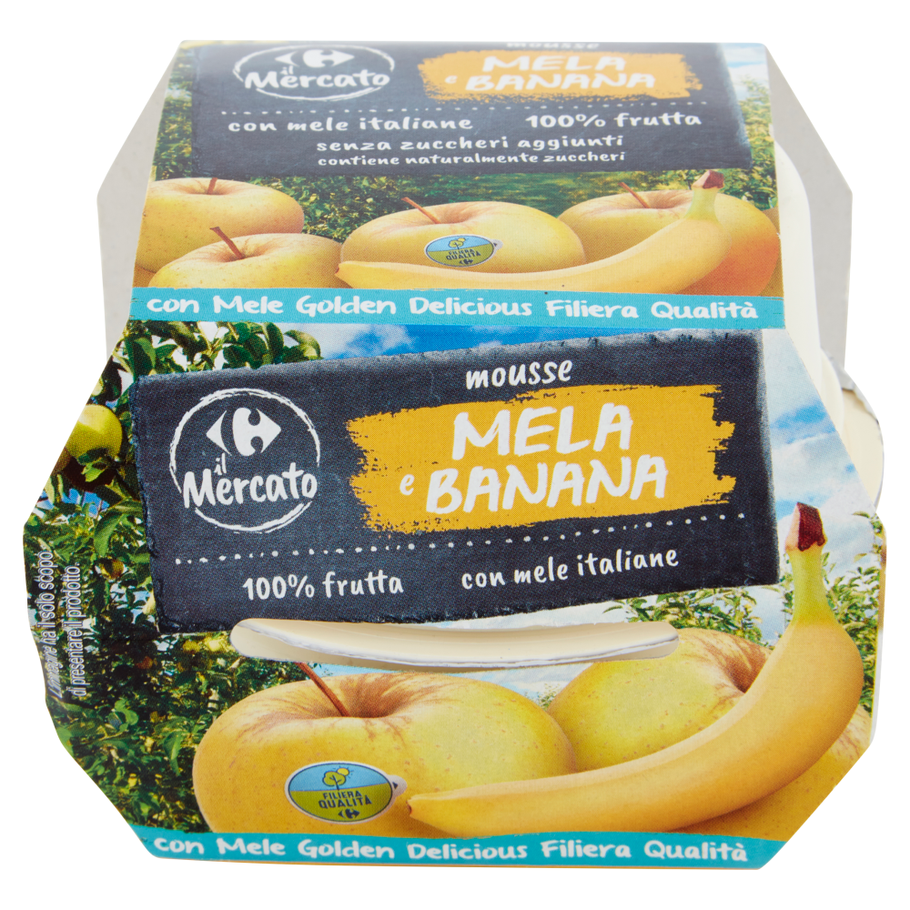 Carrefour il Mercato mousse Mela e Banana 2 x 100 g