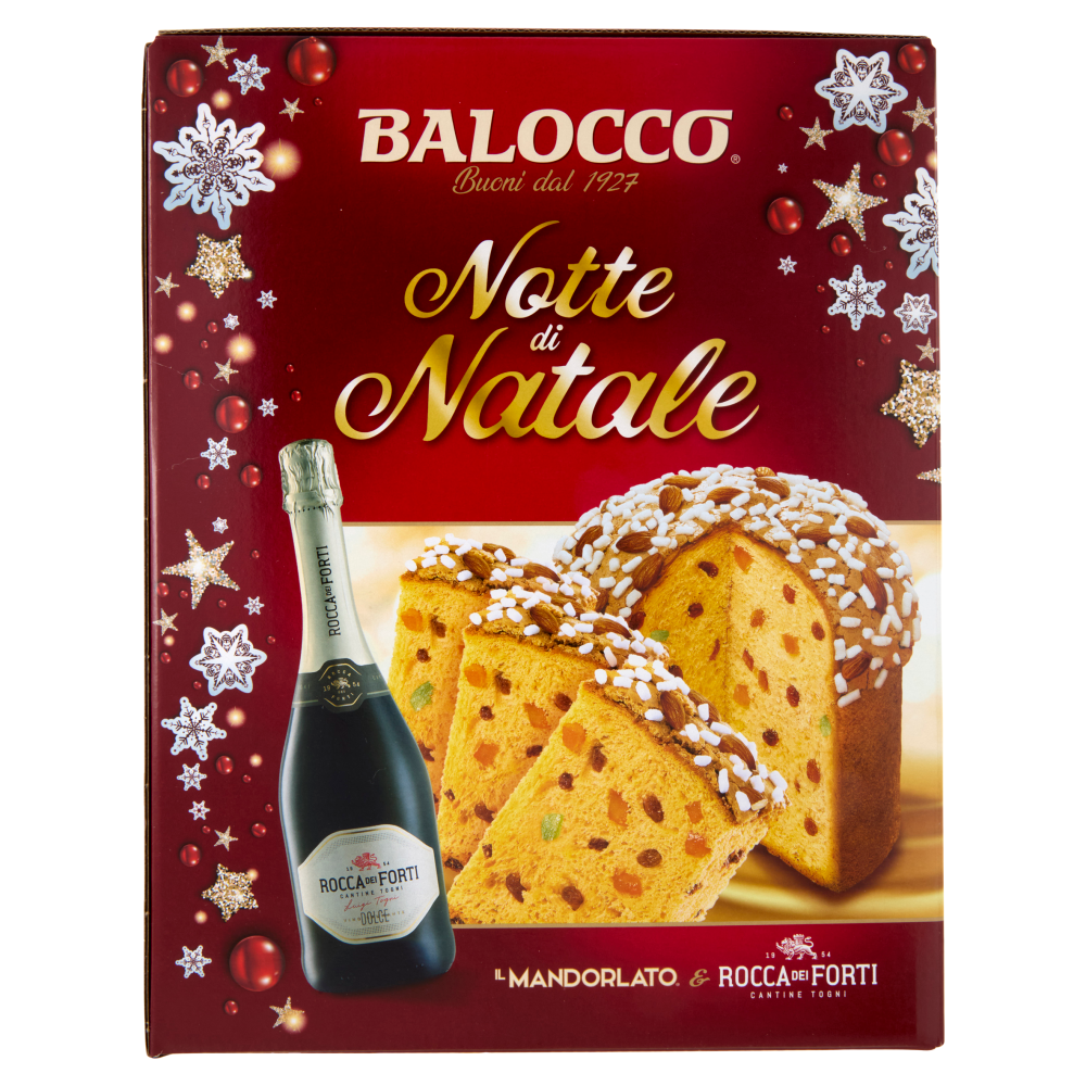 Balocco Notte di Natale il Mandorlato 750 g & Rocca dei Forti Vino Spumante Dolce 75 cl