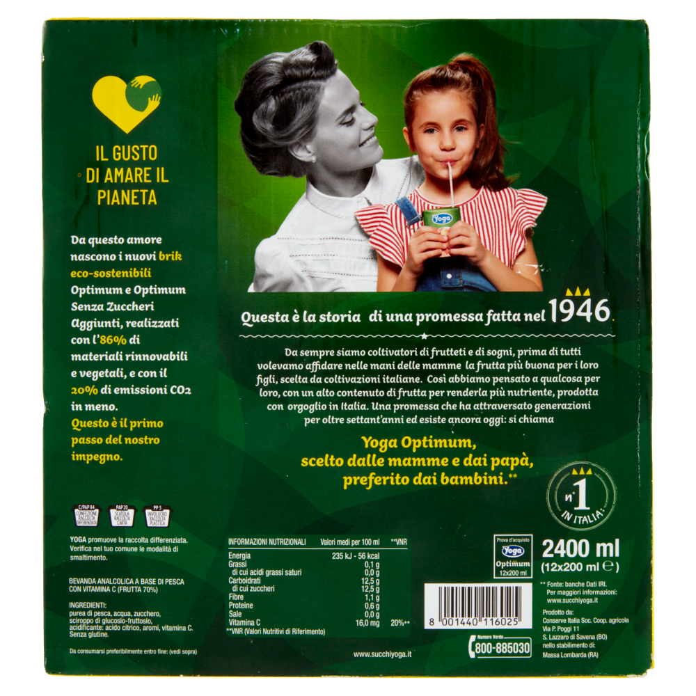 Yoga Optimum 70% Pesca Italiana 12 x 200 ml