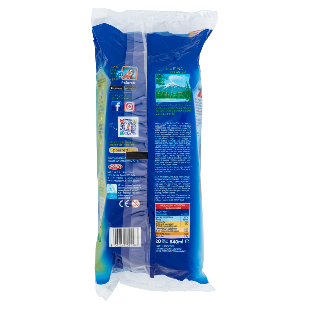 Polaretti Fruit ghiaccioli pronti da gelare 20 Pezzi 840 ml