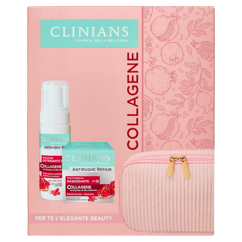 Clinians Antirughe Repair Collagene Trattamento Rassodante 50 mL + Mousse Detergente Viso 150 mL